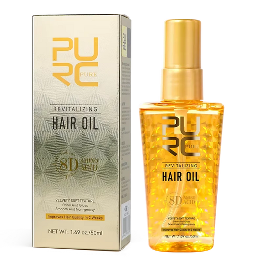 PURC Amino Acid Revitalizing Hair Oil – 50ml Moroccan Argan Serum for Shine, Repair & Frizz Control