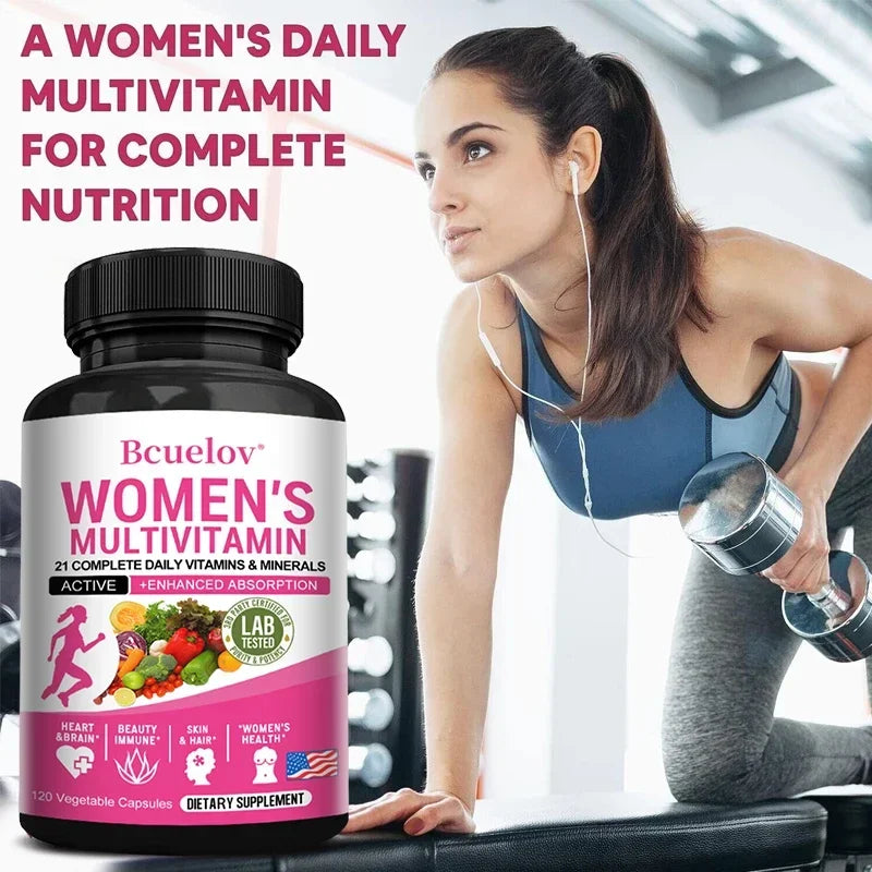 Bcuelov | Women's Multivitamin with Biotin | Hair, Skin, Joint, Brain & Immune Support