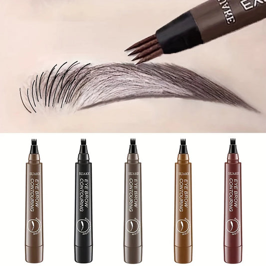 Waterproof Microblading Eyebrow Pen | 4-Split Tip, Natural-Looking Brows, Long-Lasting Makeup | 5 Colors