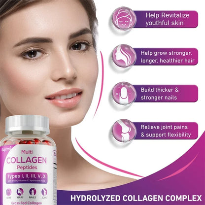 Buporai | Collagen Peptides with Biotin & Vitamin C | Skin, Hair, Nails, Joint & Digestion Support | 60 Capsules