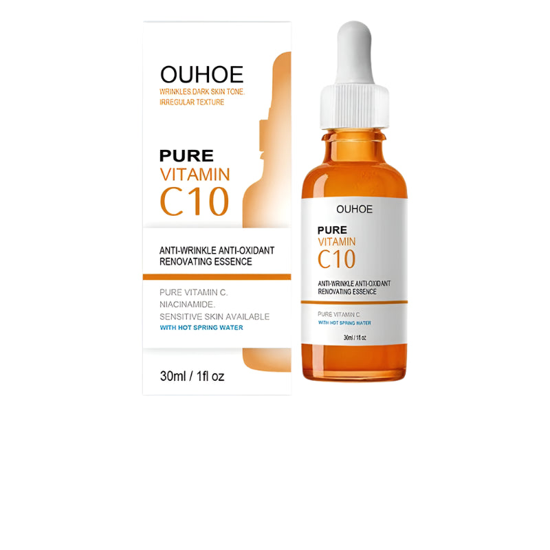 OUHOE Pure Vitamin C10 Essence | Anti-Wrinkle, Antioxidant & Skin Renewal | With Hot Spring Water | 30ml