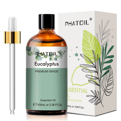 PHATOIL 100ml Natural Essential Oil For Skin Aromatherapy Diffuser Eucalyptus Lavender Vanilla Rose Fragrance Essential Oils