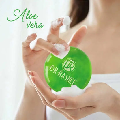 DR·RASHEL Aloe Soothing Gel Bath Soap Cleansing Face Soap Moisturizing Whitening Skin Care Remove Acne Soap Body and Facial