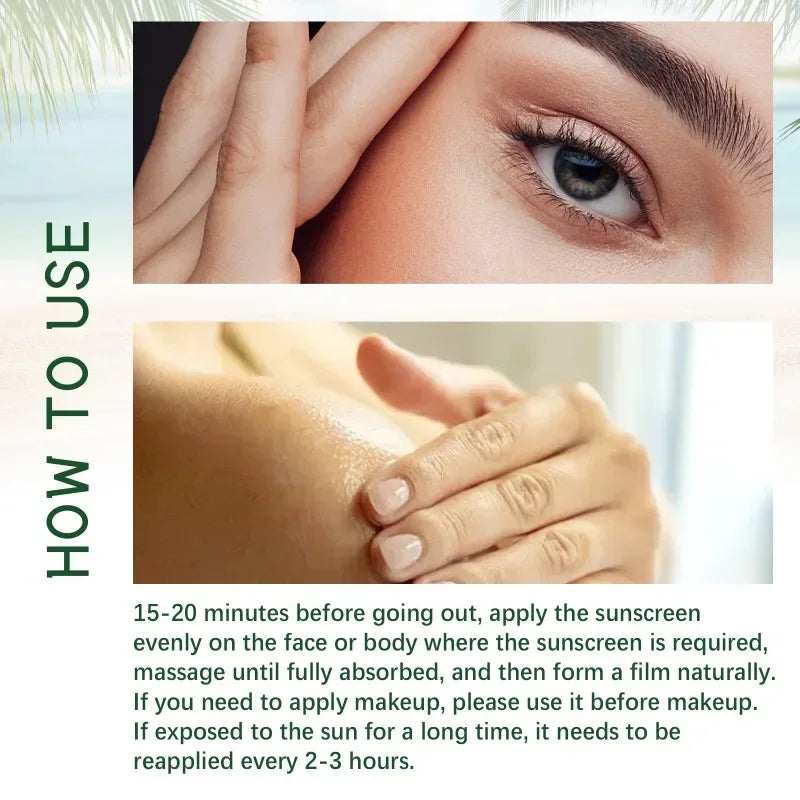 OUHOE | Aloe Leaf Extract | SPF 50+ PA+++ Sun Protection, UV Isolation, Moisturizing & Non-Greasy | 50ml
