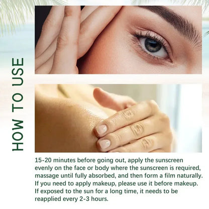 OUHOE | Aloe Leaf Extract | SPF 50+ PA+++ Sun Protection, UV Isolation, Moisturizing & Non-Greasy | 50ml