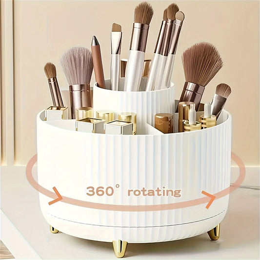 360° Rotating Makeup Storage Box Desktop Makeup Organizer Cosmetic Brush Holder Lipstick Eyebrow Pencil Holder Jewelry Container