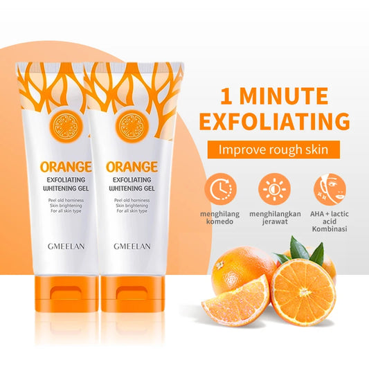 GMEELAN Orange Exfoliating Whitening Gel | Gentle Peeling & Dead Skin Removal | Brightening, Hydrating & Moisturizing | 50g