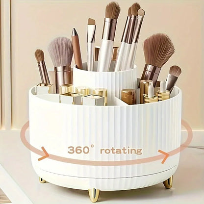360° Rotating Makeup Storage Box Desktop Makeup Organizer Cosmetic Brush Holder Lipstick Eyebrow Pencil Holder Jewelry Container