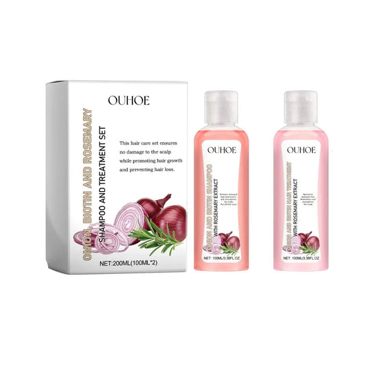 EELHOE Onion Biotin Rosemary Hair Care Set – 200ml Deep Cleansing, Nourishing & Shine-Boosting Shampoo + Conditioner