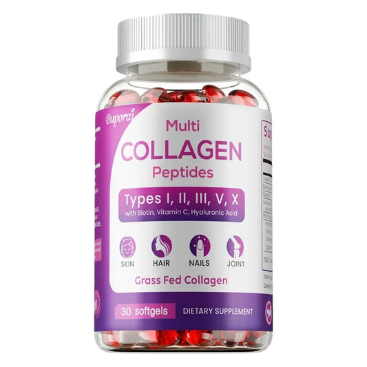 Buporai | Collagen Peptides with Biotin & Vitamin C | Skin, Hair, Nails, Joint & Digestion Support | 60 Capsules