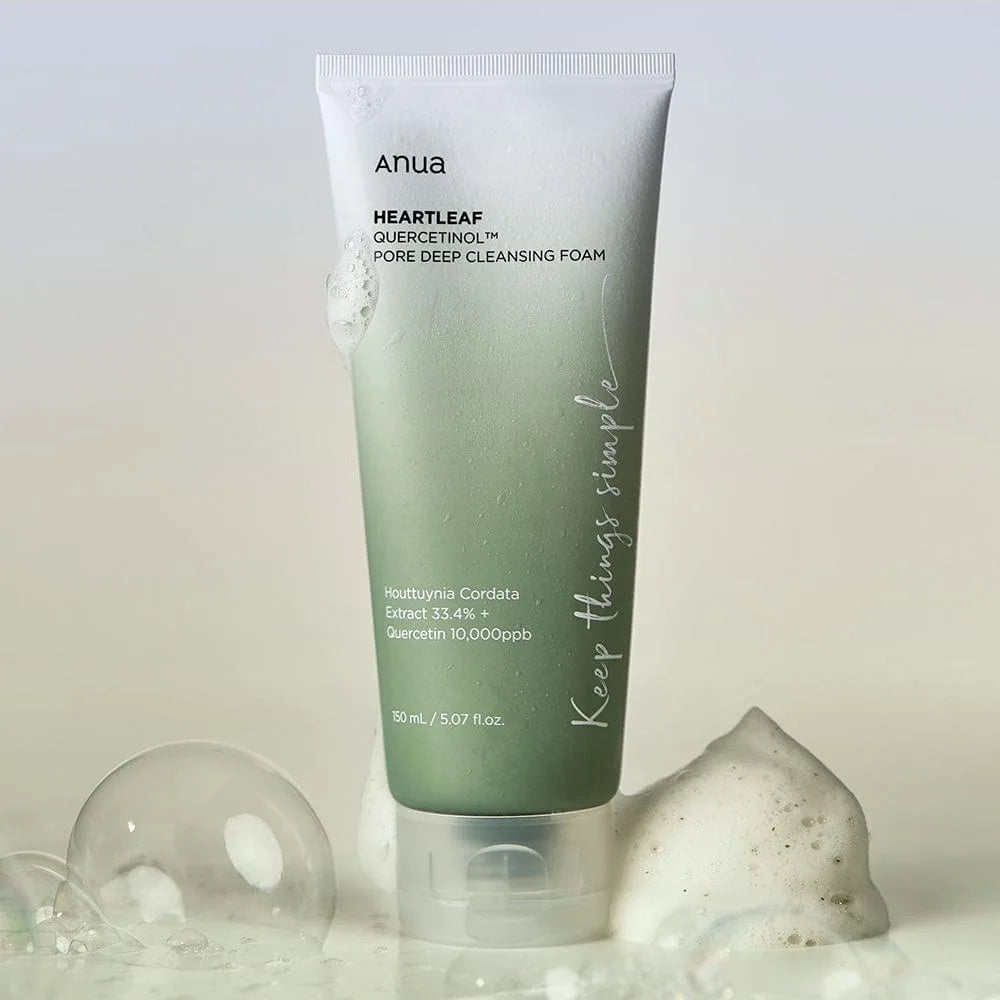 Anua Heartleaf 77% Skincare Set | Pore Control Cleansing Oil & Deep Cleansing Foam with Quercetinol | Moisturizing & Oil Control