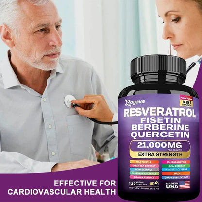 Zoyava | Resveratrol Fisetin Berberine Quercetin | 14-in-1 Antioxidant & Health Support