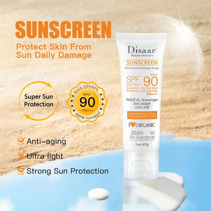 Disaar Sunscreen Cream SPF 90 | Original Facial & Body Solar Protector | Moisturizing UV Protection Sunblock Lotion