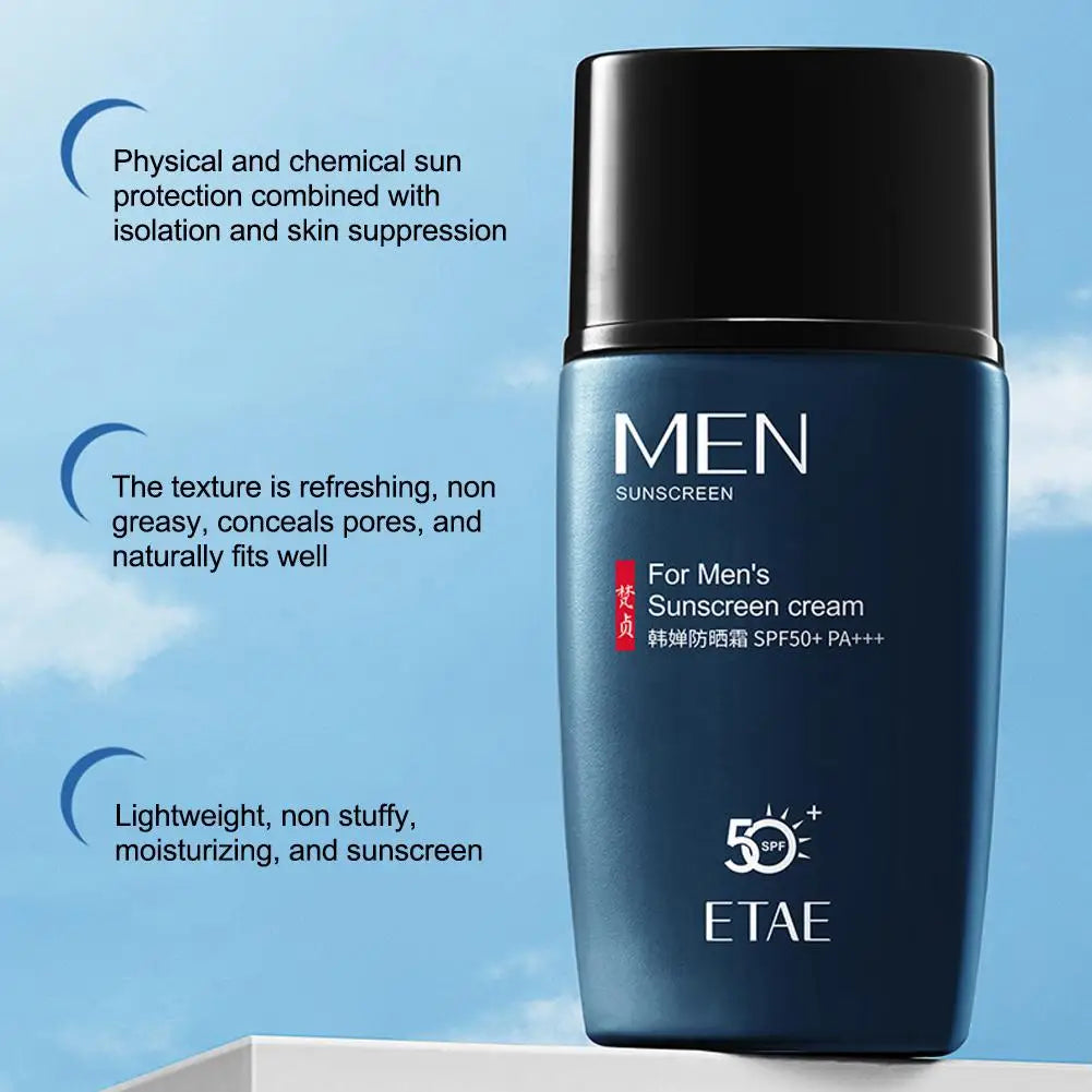 Men’s Sunscreen Cream SPF 50+ | UV Protection & Moisturizing Sunblock for Face & Body | Lightweight Solar Protector