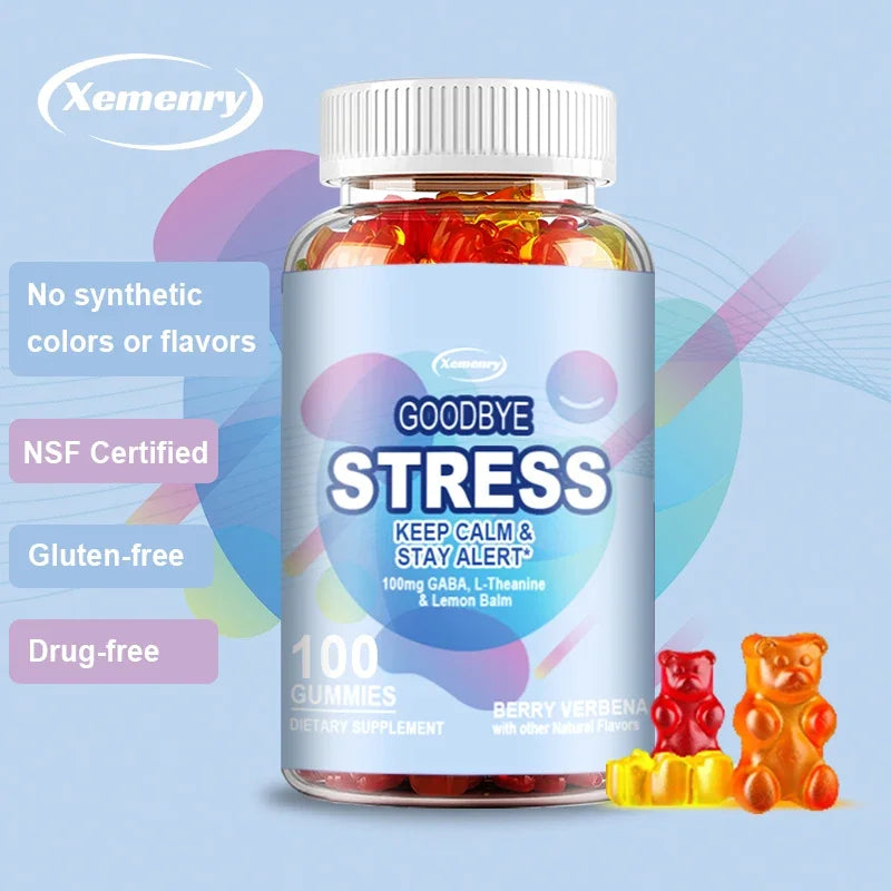 XEMENRY | Stress Relief Gummies | Calm Mood, Sleep & Focus Support with GABA & L-Theanine
