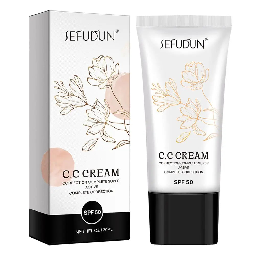 CC Cream Natural Concealer Liquid Foundation Waterproof Long Lasting Isolation BB Cream Oil-control Base Makeup 30ml
