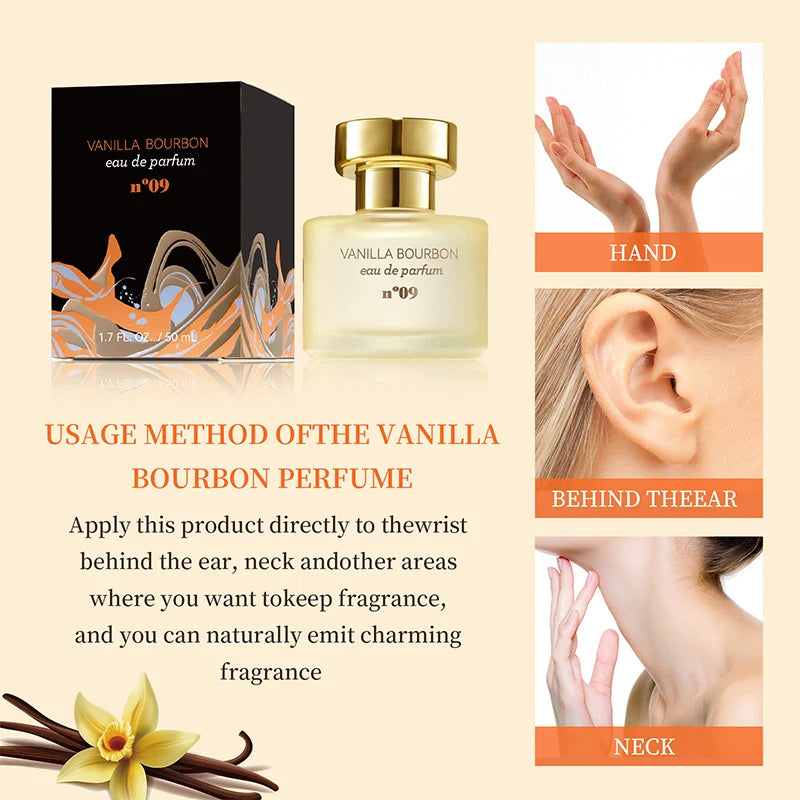 50ml Vanilla Bourbon Eau De Parfum Long-lasting Fragrance Goddess Charm Romantic Pheromone New Perfume Vanilla Dating Body Spray