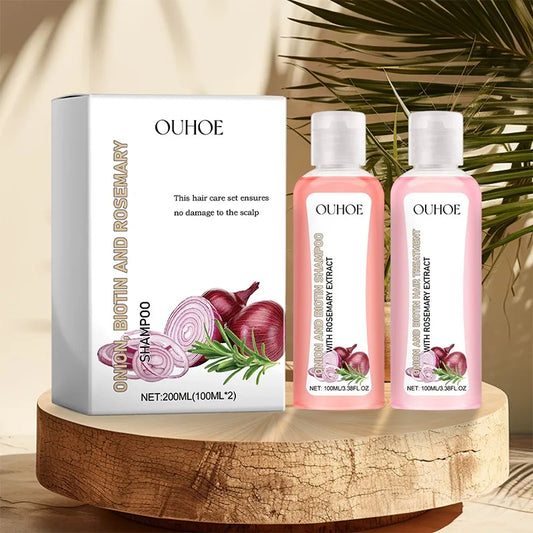 Shampoo & Conditioner Hair Care Set Onion Biotin and Rosemary Deep Cleansing Nourishing Shampoo For Hair Shine Smooth Densely