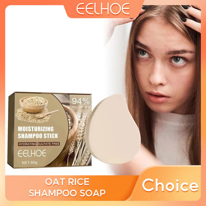 Hair Growth Shampoo Bar Anti Hair Loss Dandruff Removal Scalp Prevent Itching Baldness Treatment Nourish Oat Rice Shampoo Soap