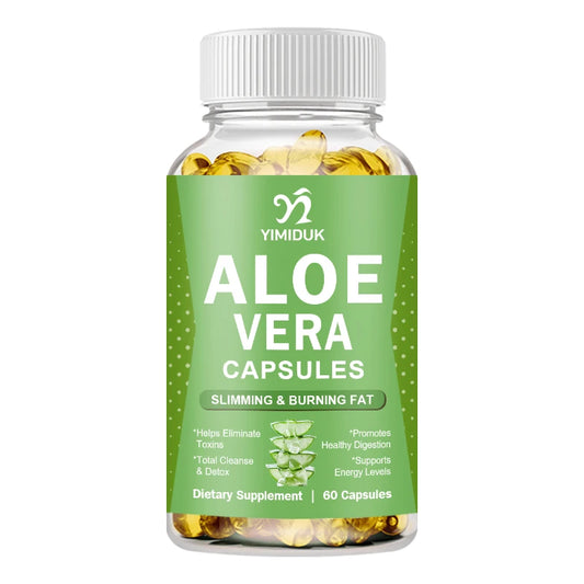 YIMIDUK | Aloe Vera Capsules | Relieves Constipation, Appetite Control, Fat Burn, Detox | 60 Capsules