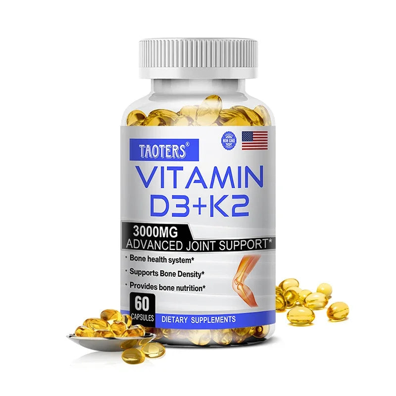 Taoters | Vitamin D3 K2 Capsules | Bone & Cardiovascular Health Support