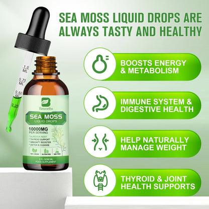 Beworths | Sea Moss Liquid Drops Burdock Root | Thyroid, Immunity & Weight Support