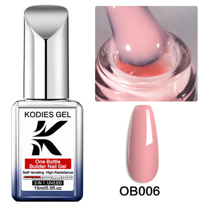 KODIES GEL 3 IN 1 Builder Nail Gel Polish No Pain Nude Self Leveling Thick Construction Hard Gel for Extension Manicure Nail Art