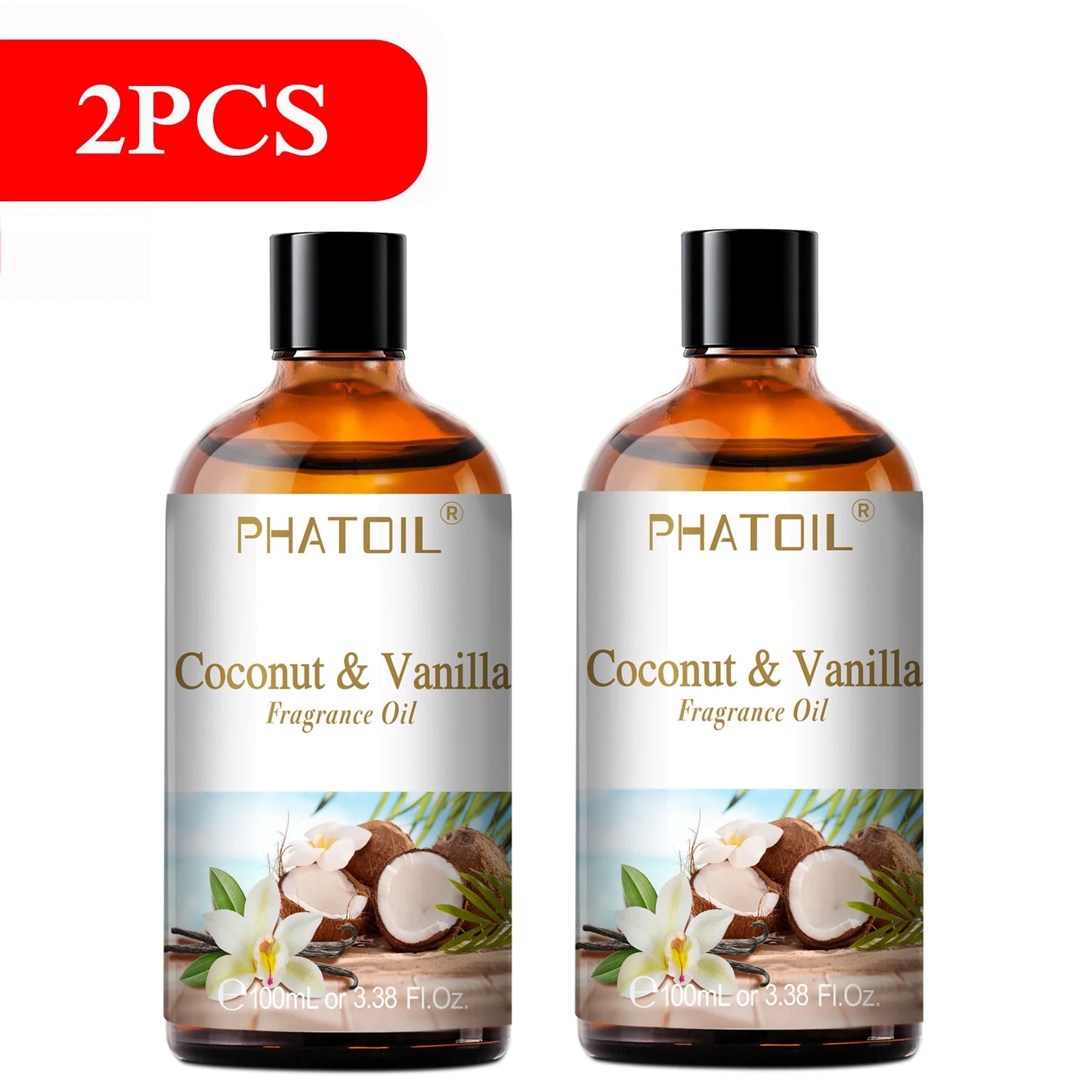 PHATOIL 100ml Aromatherapy Fragrance Oil Coconut & Vanilla Strawberry Cherry 2PCS/1PCS Aroma Oils For Diffuser Candle Making