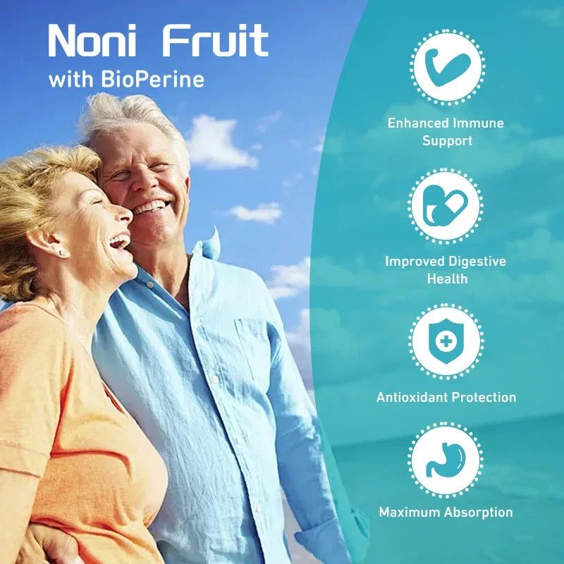 GREVIP | Noni Fruit with BioPerine® 6000mg | Immunity, Skin Health, Energy, Endurance | 60 Capsules