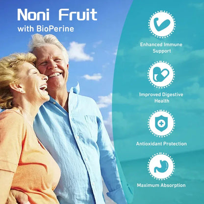 GREVIP | Noni Fruit with BioPerine® 6000mg | Immunity, Skin Health, Energy, Endurance | 60 Capsules