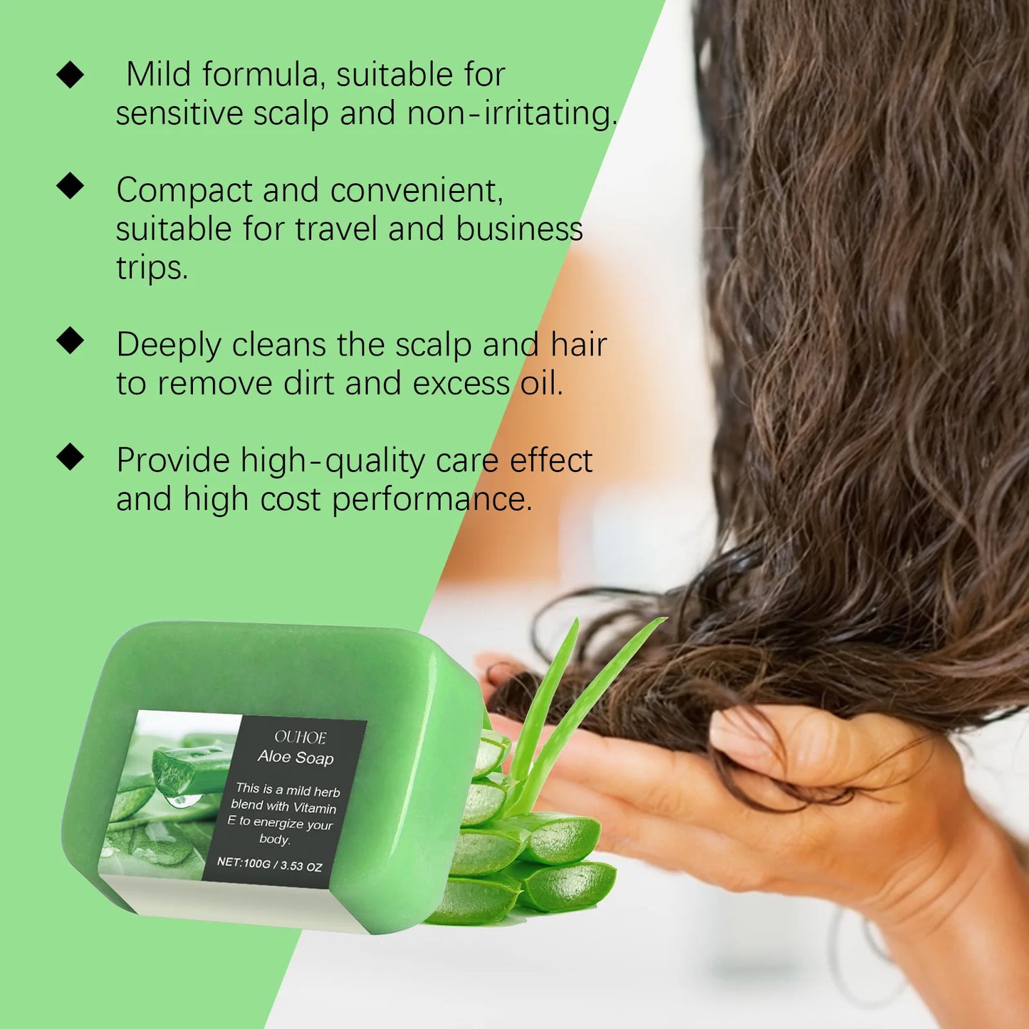 Aloe nourishing shampoo bar | Strengthening, Anti-Hair Loss & Damage Repair