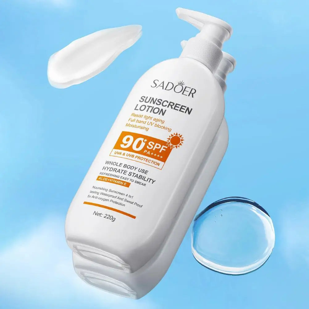 SADOER | Aloe, Vitamin E | Full-Band UV Protection, Moisturizing, Anti-Aging, Brightening, Waterproof | SPF 90 PA++++ | 50ml