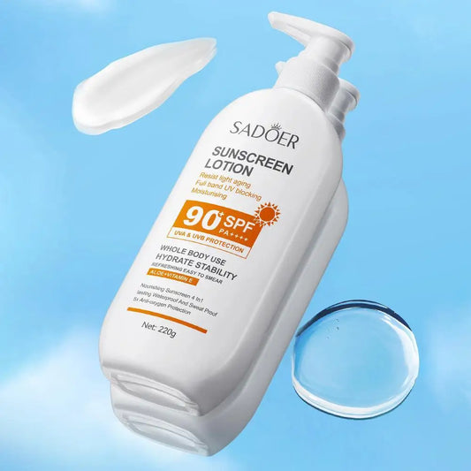 SADOER | Aloe, Vitamin E | Full-Band UV Protection, Moisturizing, Anti-Aging, Brightening, Waterproof | SPF 90 PA++++ | 50ml
