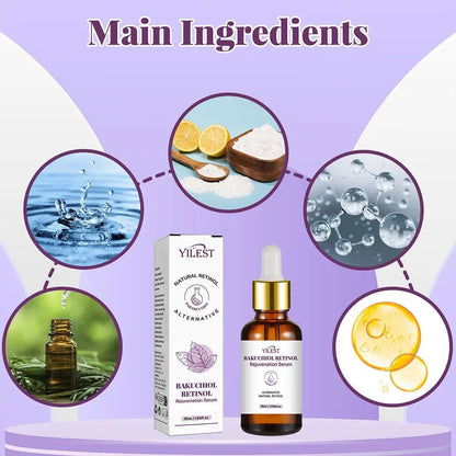 YILEST Bakuchiol Retinol Rejuvenation Serum | Natural Retinol Alternative with Vitamin Complex | Anti-Wrinkle & Skin Firming | 1/2pcs x 30ml