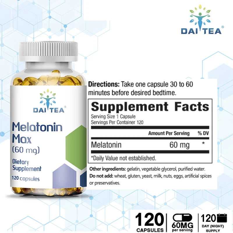 Daitea | Melatonin Capsules | Natural Sleep Support & Deep Restfulness
