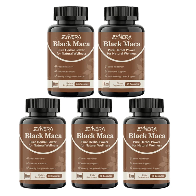 ZYNERA | Black Maca Ashwagandha Capsules | Energy & Reproductive Health Support