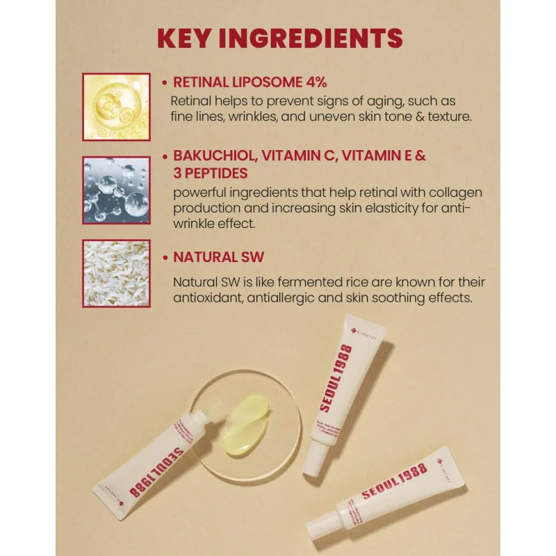 KSECRET SEOUL 1988 | Retinal Liposome 4% & Fermented Bean | Eye Cream | 30ml