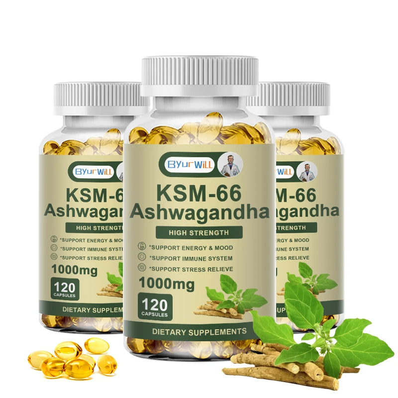 Byurwill | KSM-66 Ashwagandha-Dietary Supplements | Supports Stress, Mood & Energy