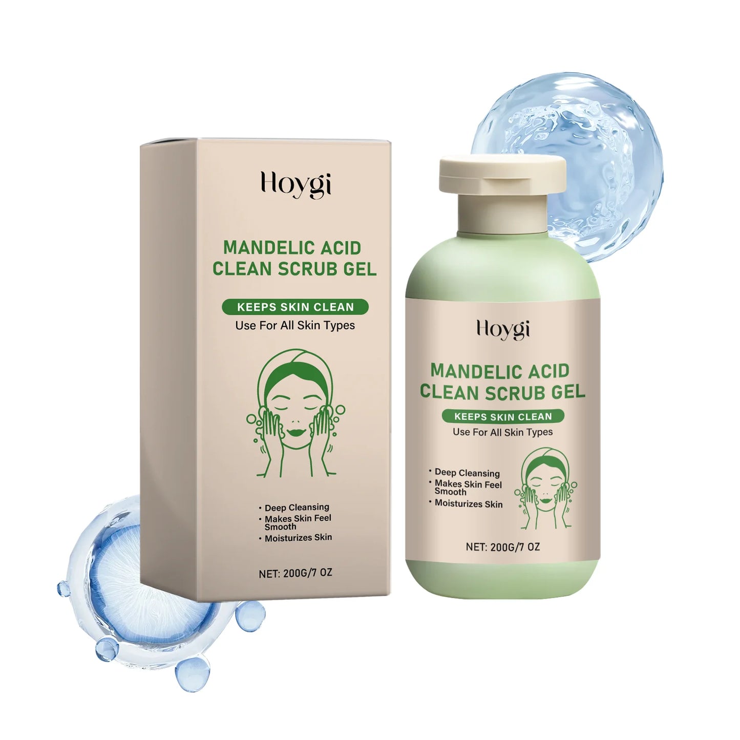 Mandelic Acid Clean Scrub Gel Exfoliating for Body Cleansing and Moisturizing Remove Dead Skin Oil Control Smoothing Body Care