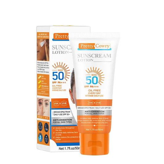Daily Sunscreen SPF 50+ – 50ml Lightweight, Waterproof & Anti-Aging Sunblock Cream for All Skin Types