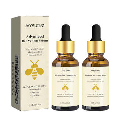 JAYSUING Bee Venom Facial Serum | Triple Action: Wrinkle Reduction, Skin Tightening & Hydration | With Peptides, Niacinamide & Hyaluronic Acid | 1/2/3pcs x 15ml