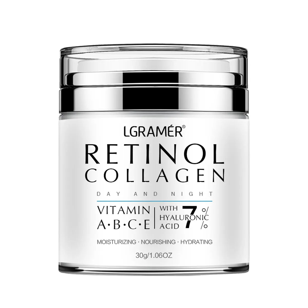 LGRAMÉR Retinol Anti-Aging Face Cream | Collagen & Hyaluronic Acid | Moisturizing, Wrinkle Removal & Skin Nourishment | Day & Night Use | 60ml