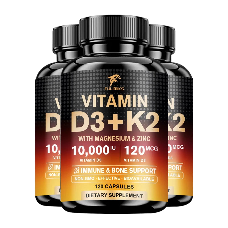 Fulimiks | Vitamin D3K2 with Magnesium & Zinc Capsules | Immune, Mood & Bone Health Support