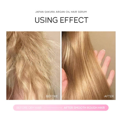 LAIKOU Japan Sakura Organic Hair Oil Gloss Treatment Smoothing Hair Serum Frizz Control Shine Booster Argan Oil 60ml/100ml