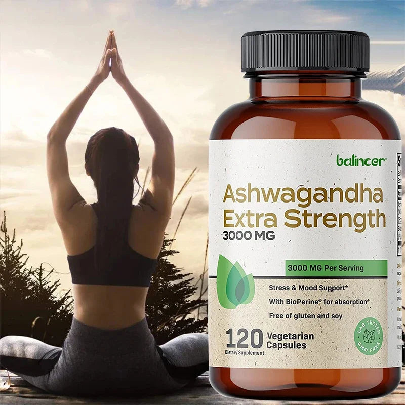 Ashwagandha Extra Strength 3000mg | Stress & Mood Support with BioPerine