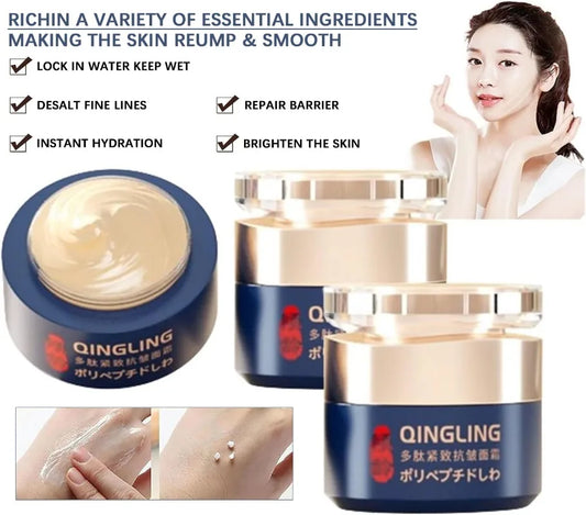 Peptide Firming Face Cream Triple Hyaluronic Acid Moisturizer for Wrinkle Smoothing &Skin Elasticity,Non-Greasy Ceramide Complex