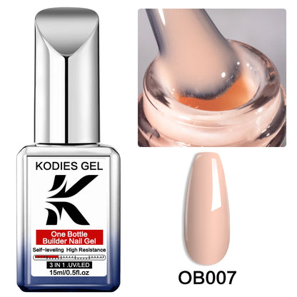 KODIES GEL 3 IN 1 Builder Nail Gel Polish No Pain Nude Self Leveling Thick Construction Hard Gel for Extension Manicure Nail Art