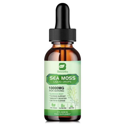 Beworths | Sea Moss Liquid Drops Burdock Root | Thyroid, Immunity & Weight Support