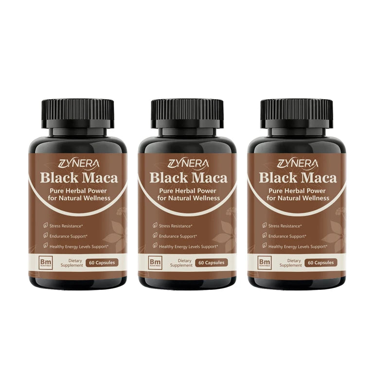 ZYNERA | Black Maca Ashwagandha Capsules | Energy & Reproductive Health Support