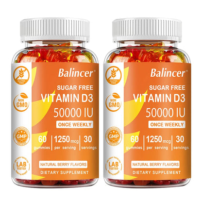 Balincer | Vitamin D3 Gummies 50,000 IU | Brain, Heart, Joint, Bone & Immune Support | 30 Gummies